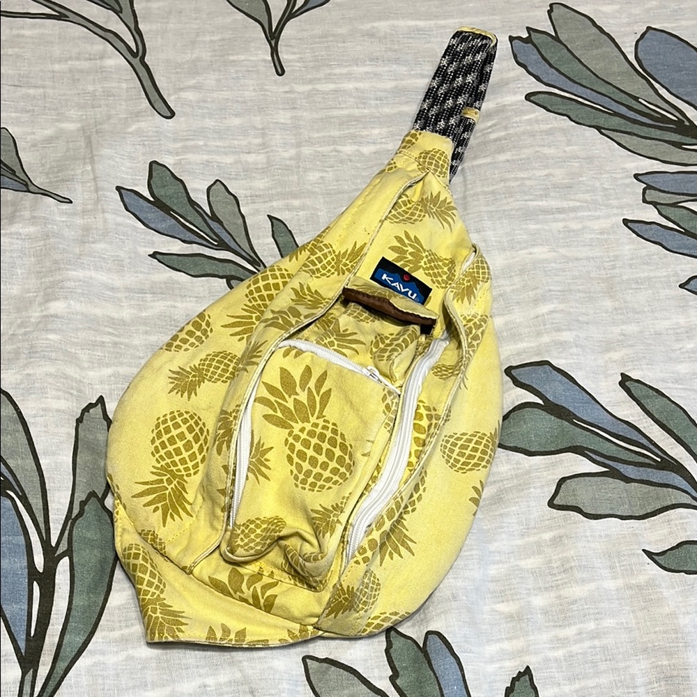 KAVU Yellow Pineapple Print Sling Bag